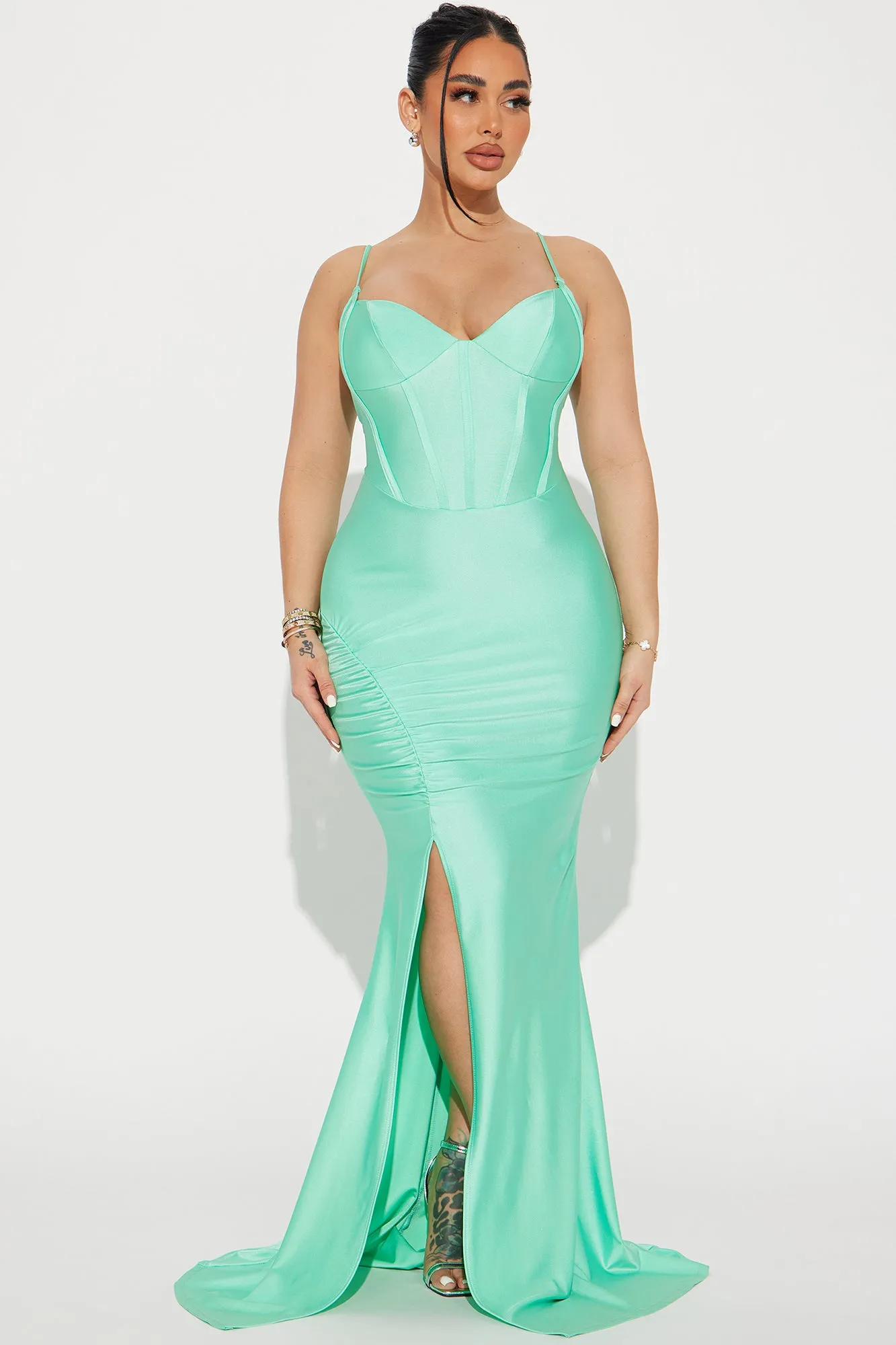 Angelina Corset Gown - Mint