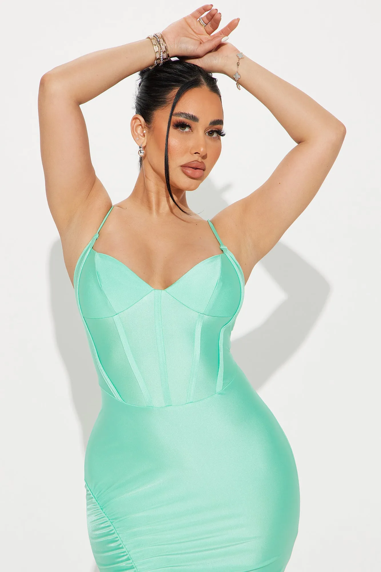 Angelina Corset Gown - Mint