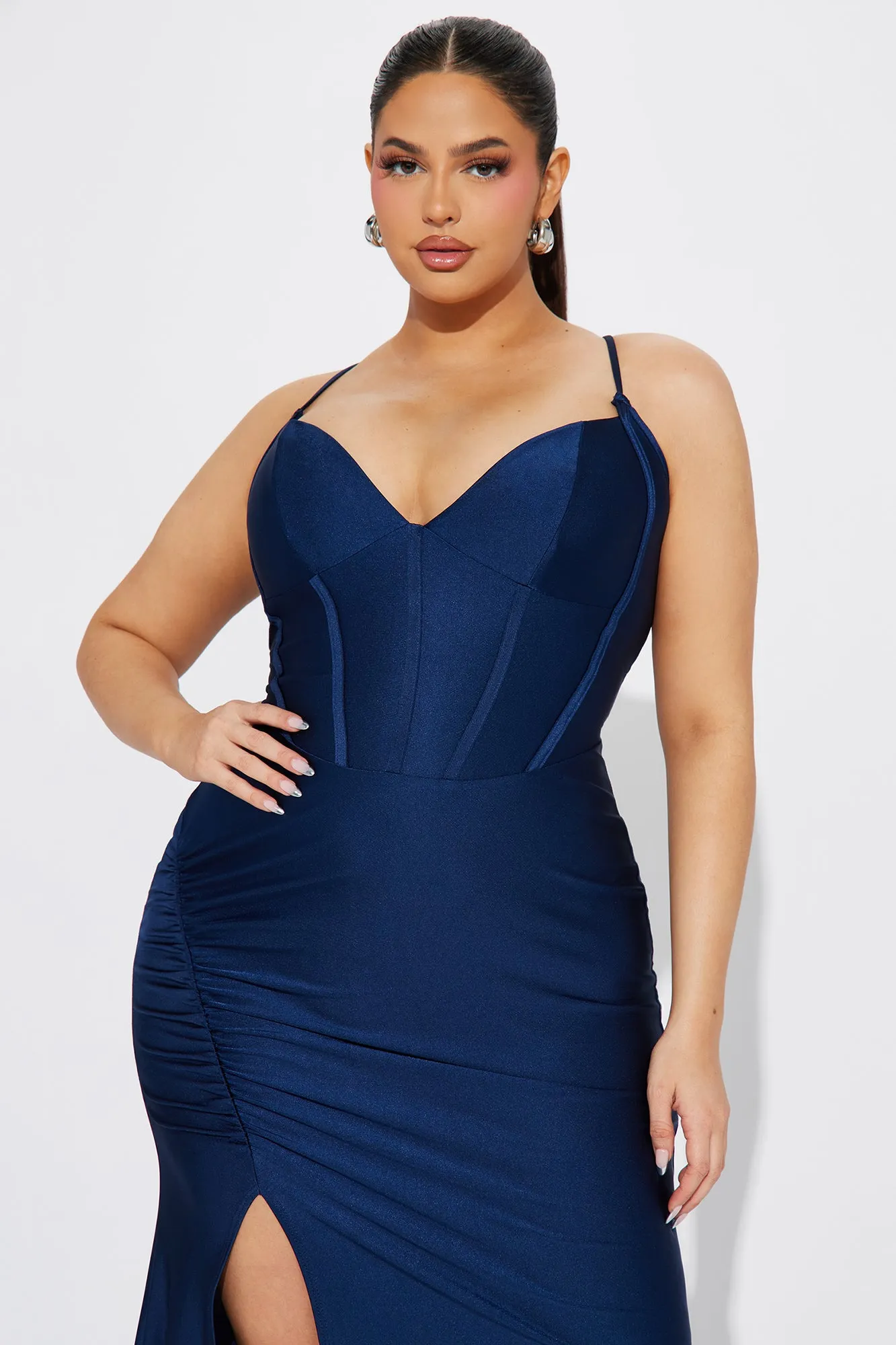 Angelina Corset Gown - Navy