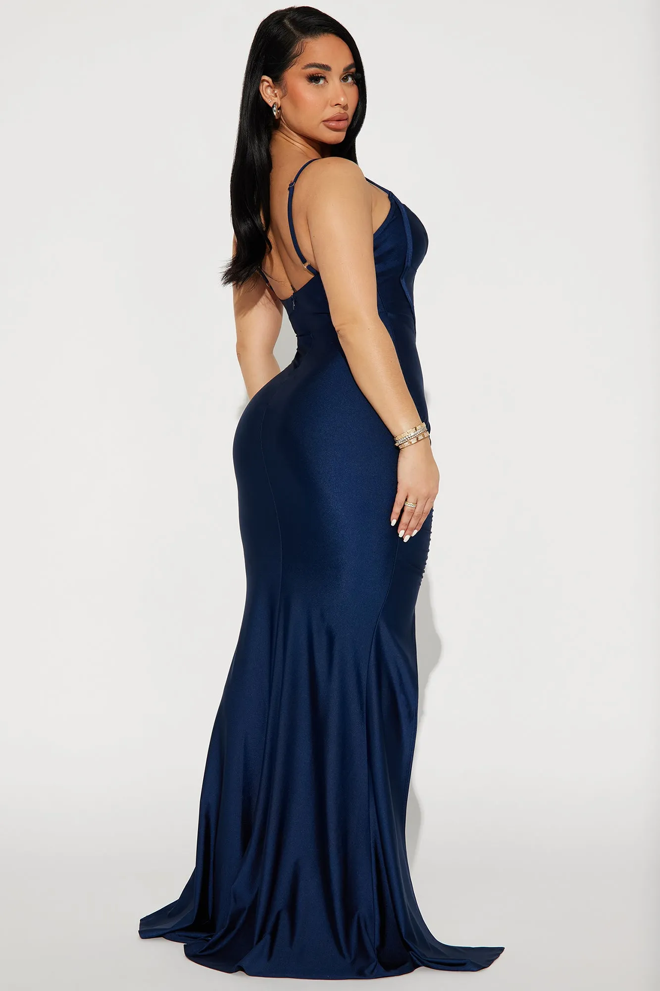 Angelina Corset Gown - Navy