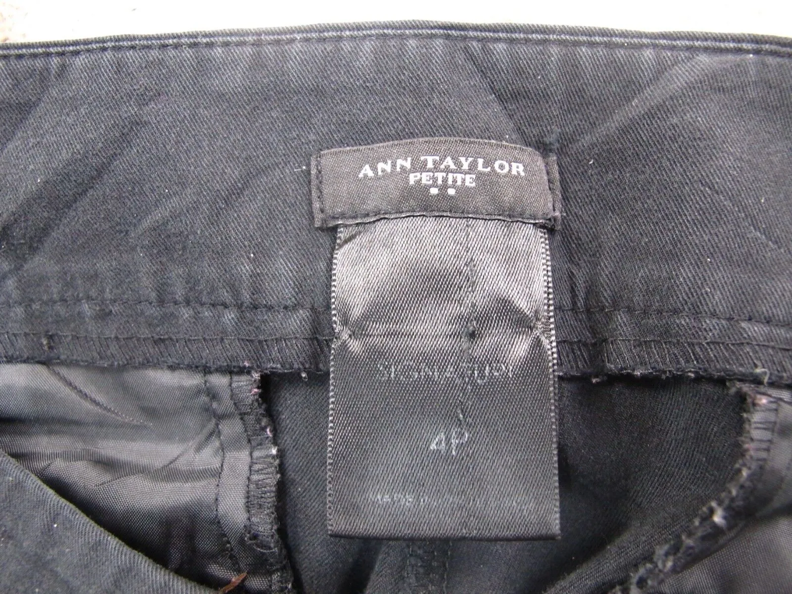 ANN Taylor Women Casual Dress Pants Straight Leg Side Zip Mid Rise Black Size 4P