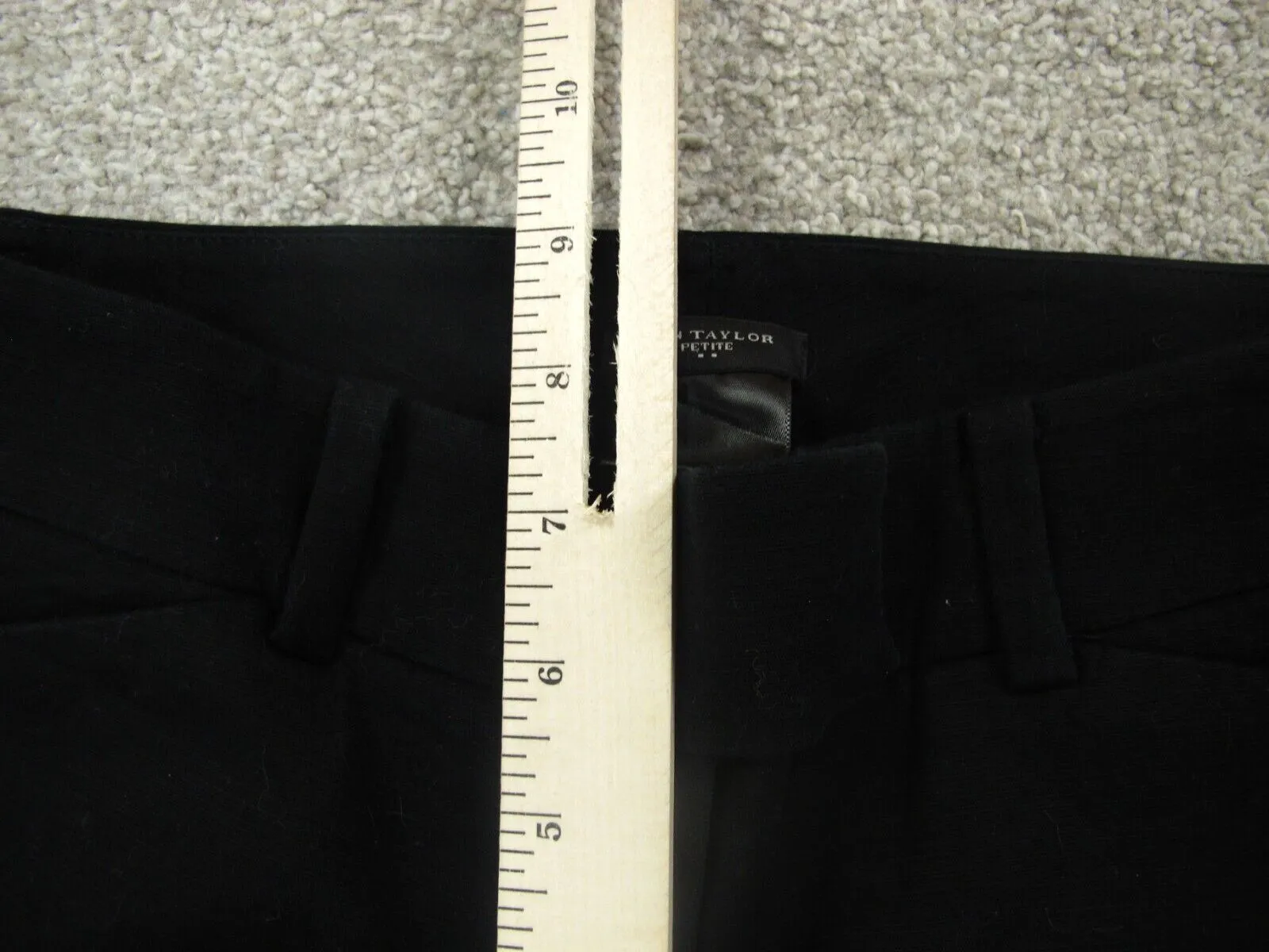 Ann Taylor Womens Dress Pant Low Rise Straight Leg Pockets Black Size 0P