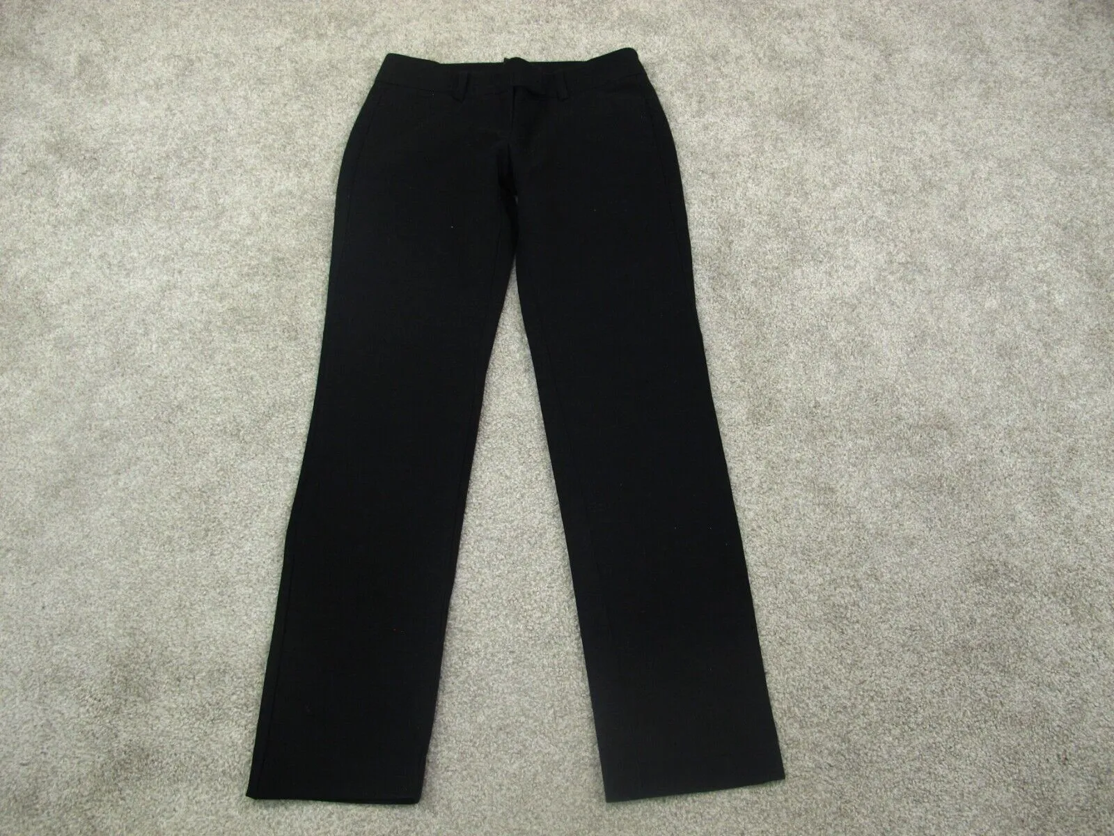 Ann Taylor Womens Dress Pant Low Rise Straight Leg Pockets Black Size 0P