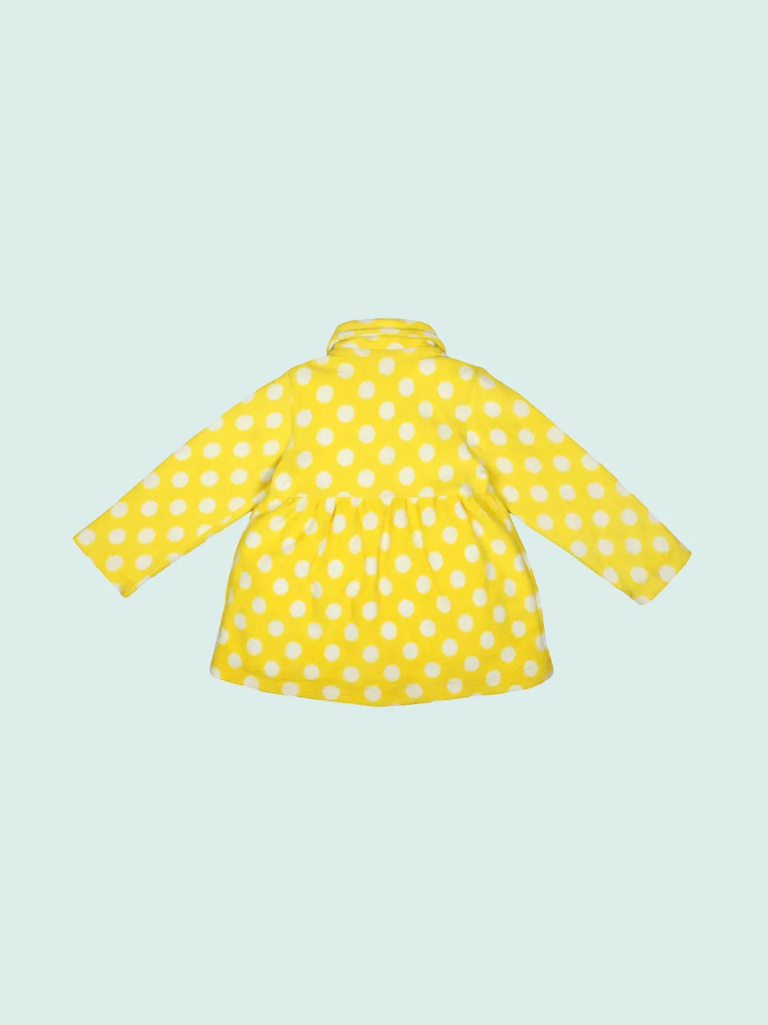 Anti-Pill Polyester Recycled Polar Fleece Long Sleeve Yellow Color Winter Waist Coat For Baby Girls