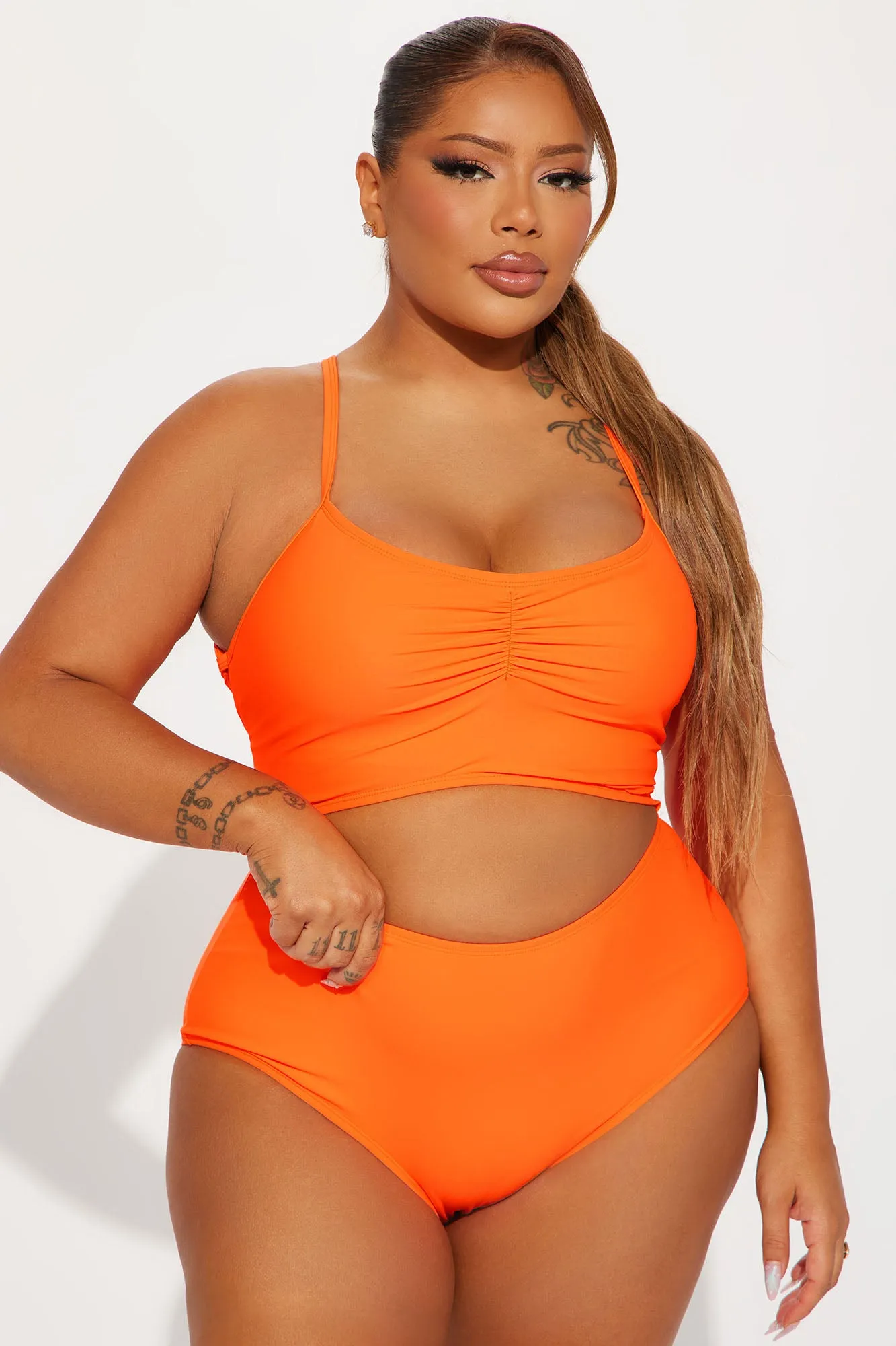 Anya Cut Out 1 Piece Swimsuit - Neon Orange