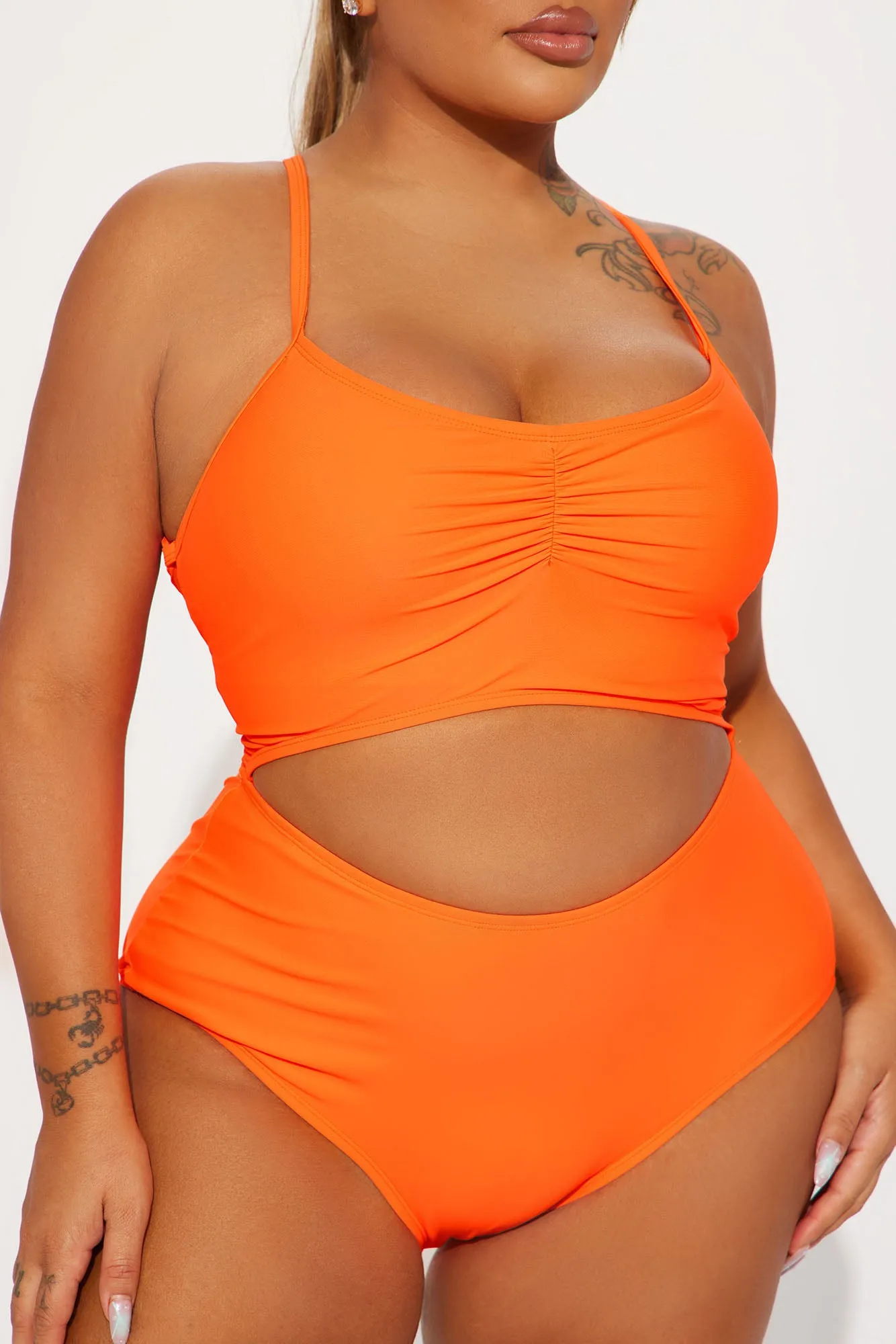 Anya Cut Out 1 Piece Swimsuit - Neon Orange