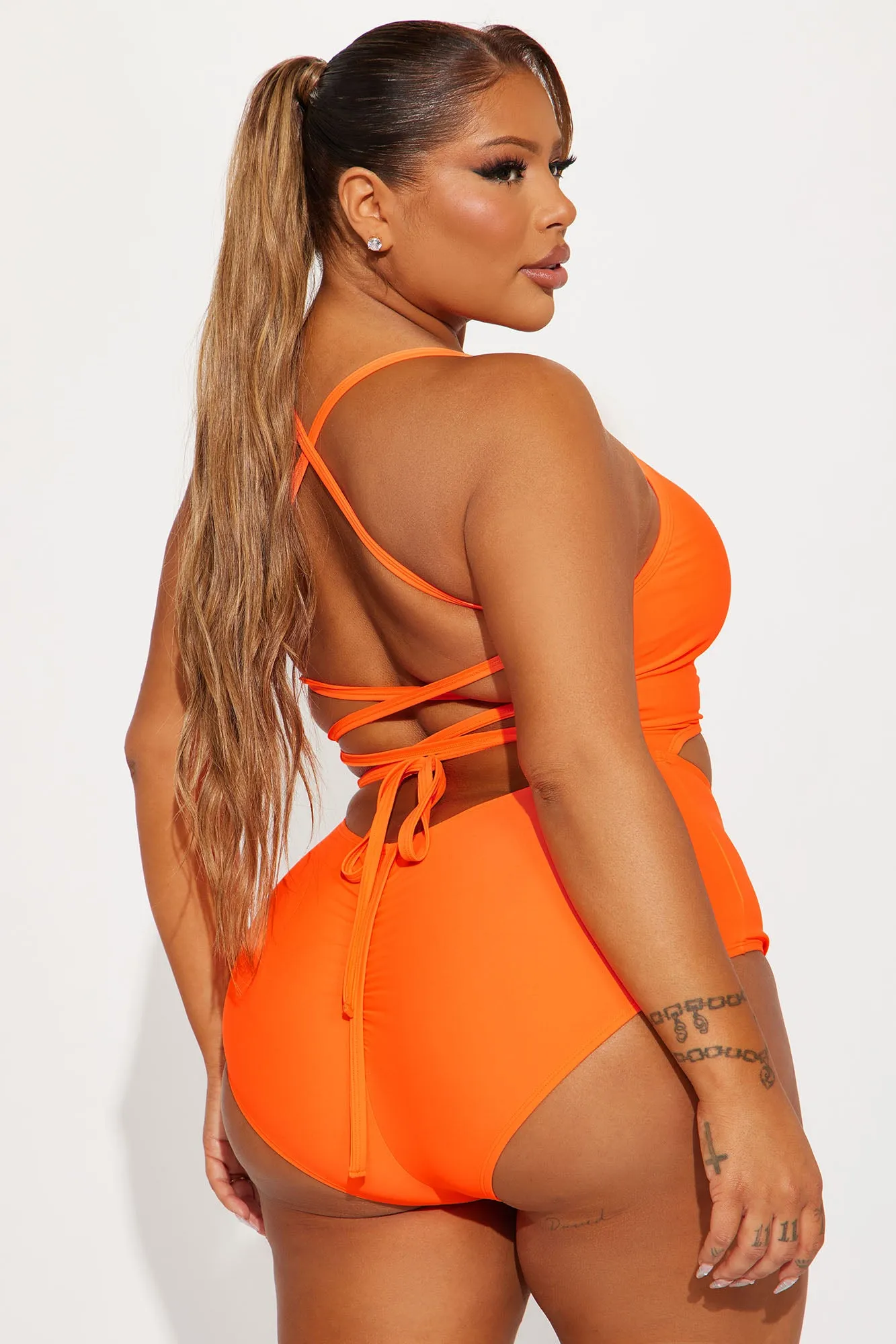 Anya Cut Out 1 Piece Swimsuit - Neon Orange