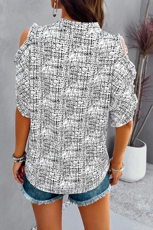 Artistic Edge Open Shoulder Blouse