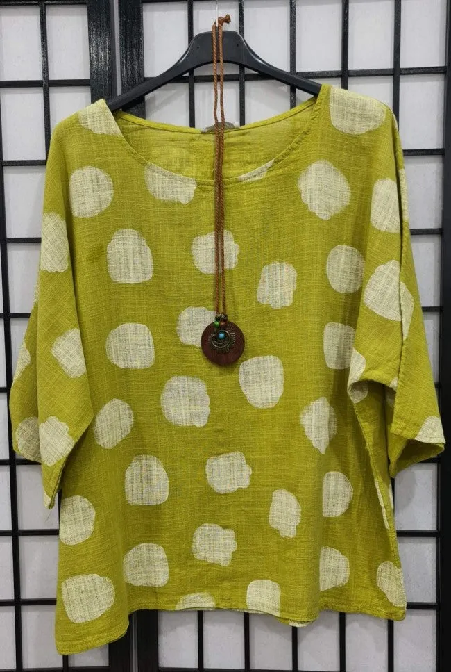 Athena Italian Spotty Cotton Tops
