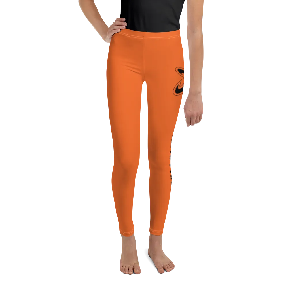 Athletic Apparatus Orange Black logo White stitch V2 Youth Leggings