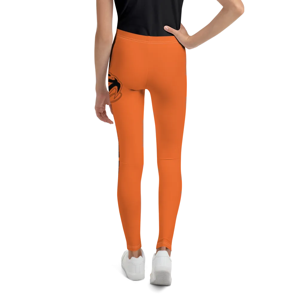 Athletic Apparatus Orange Black logo White stitch V2 Youth Leggings