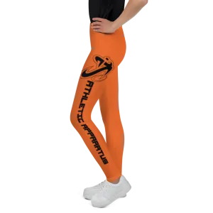 Athletic Apparatus Orange Black logo White stitch V2 Youth Leggings