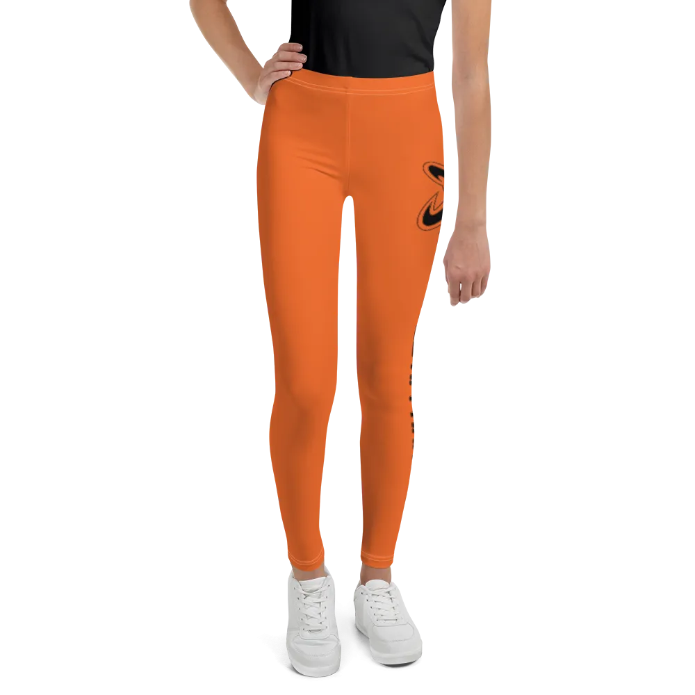 Athletic Apparatus Orange Black logo White stitch V2 Youth Leggings