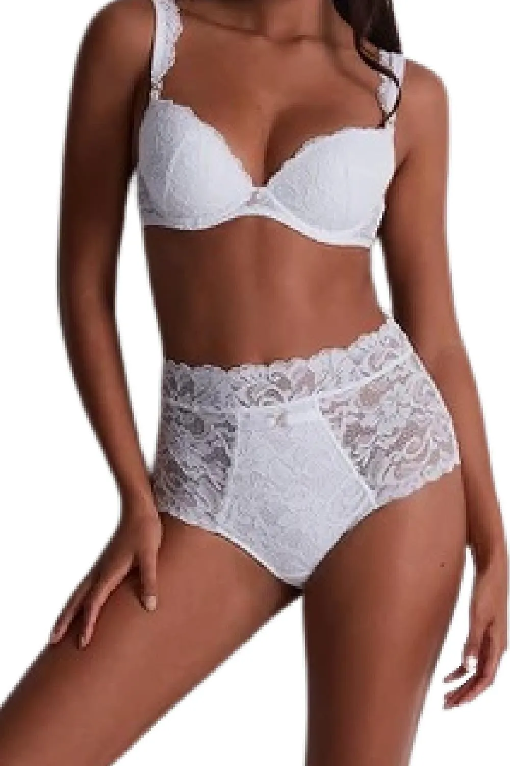 Aubade Mon Bijou High-waist Panty, White (UA24-6)