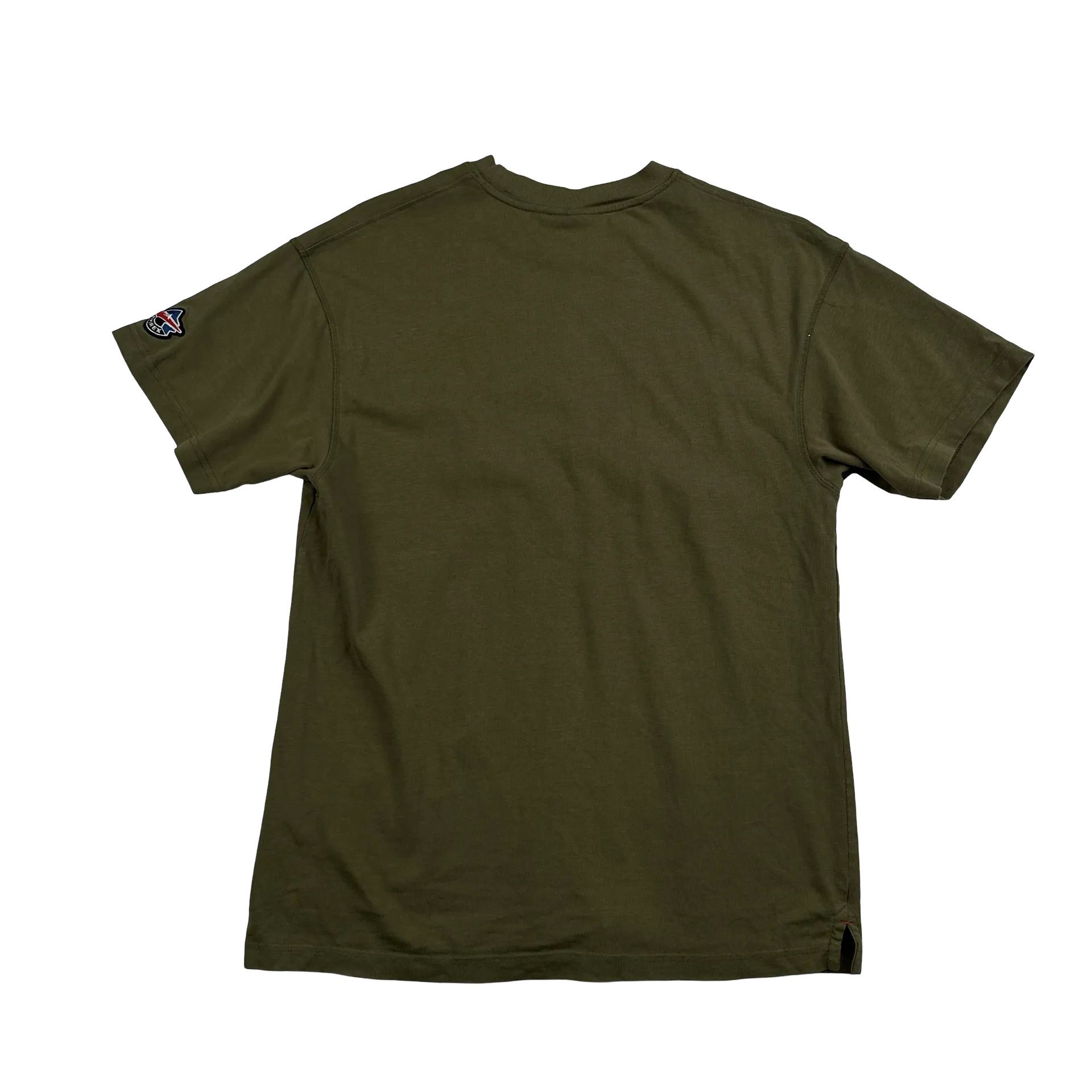 Avirex Khaki Embroidered Spellout T Shirt - Small