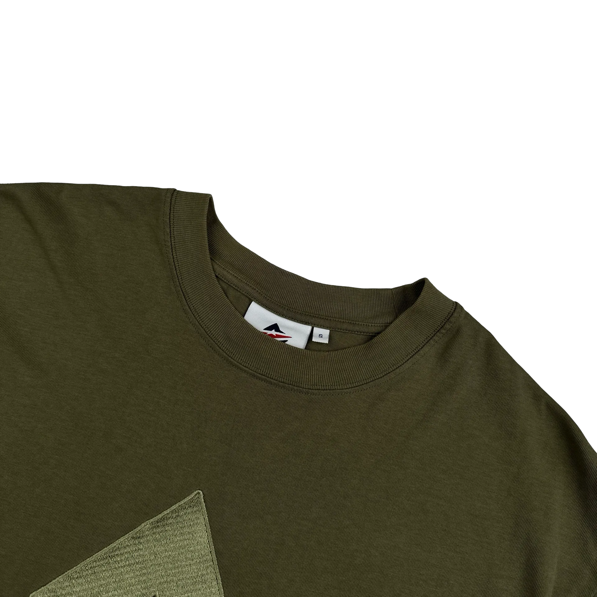 Avirex Khaki Embroidered Spellout T Shirt - Small