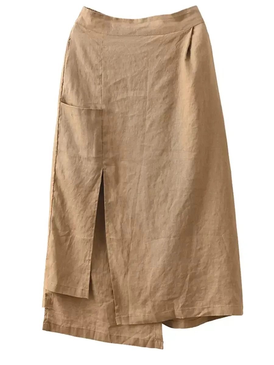 Babakud Women High Waist Linen Skirt