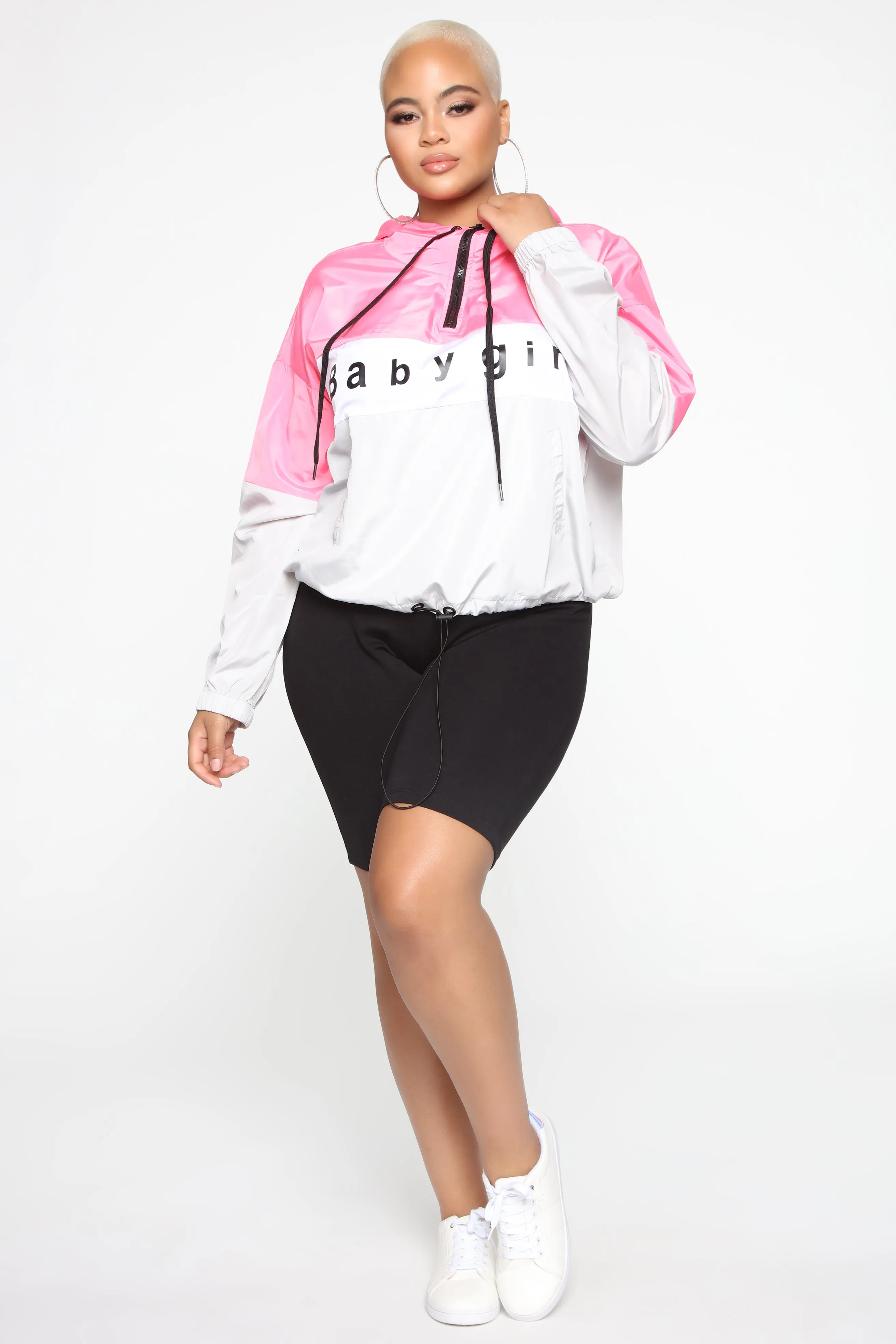 Baby Girl Windbreaker - Neon Pink/combo