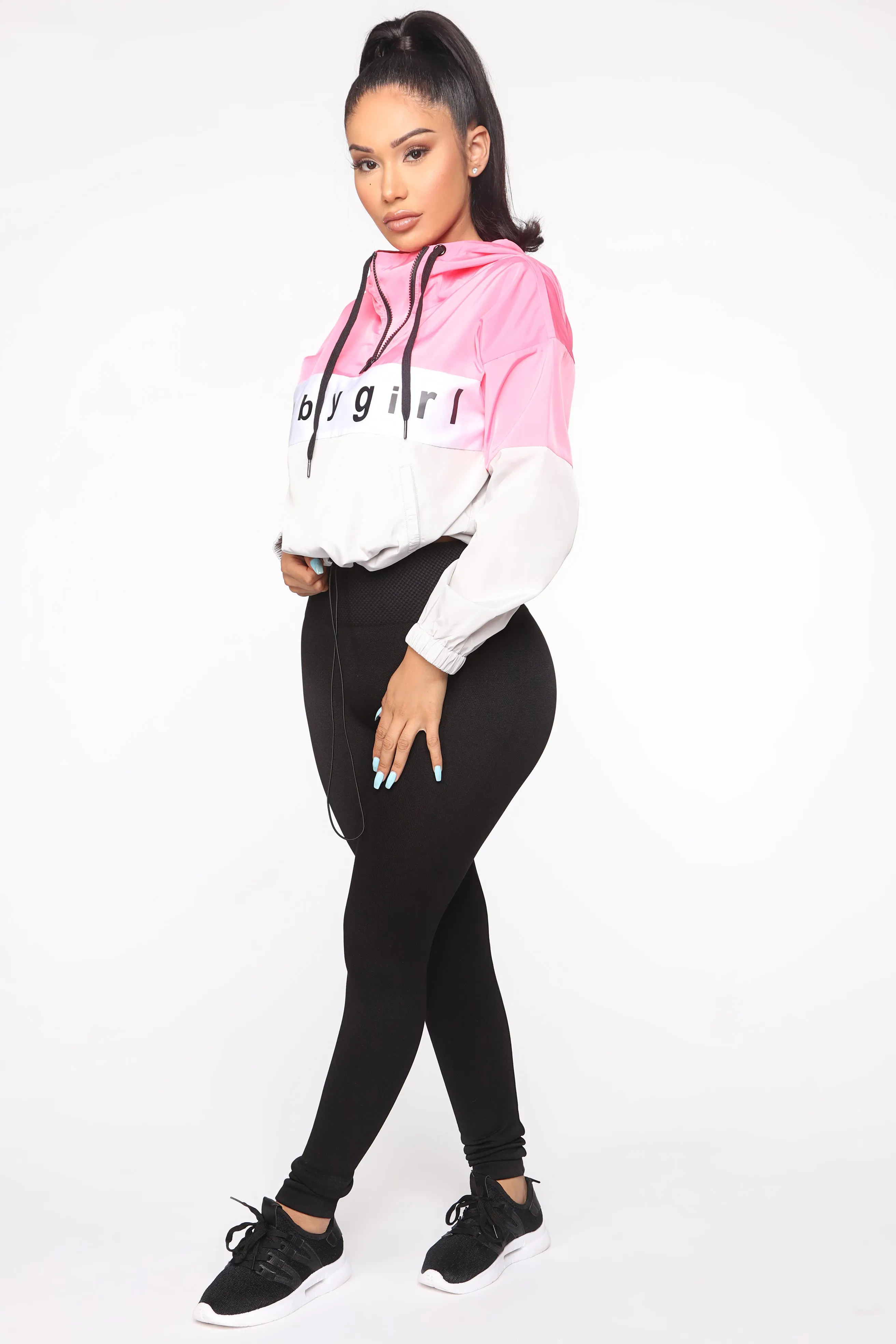 Baby Girl Windbreaker - Neon Pink/combo