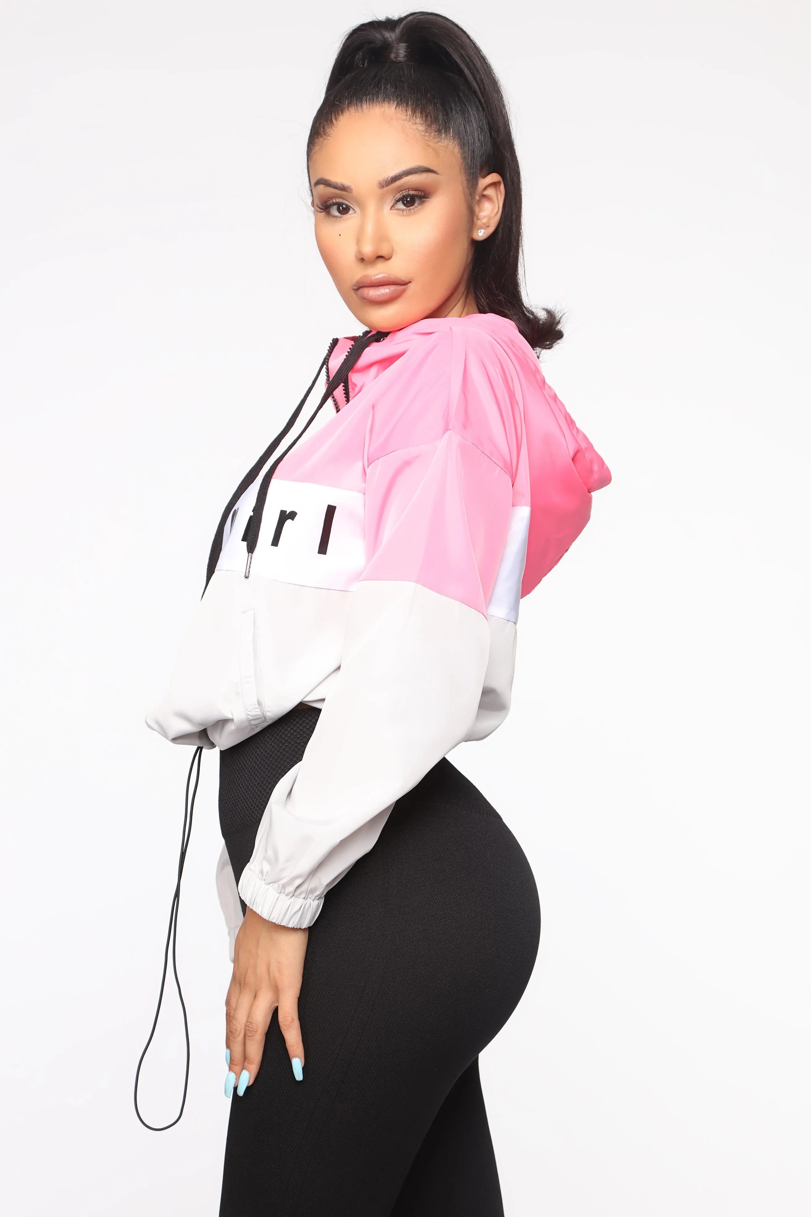 Baby Girl Windbreaker - Neon Pink/combo