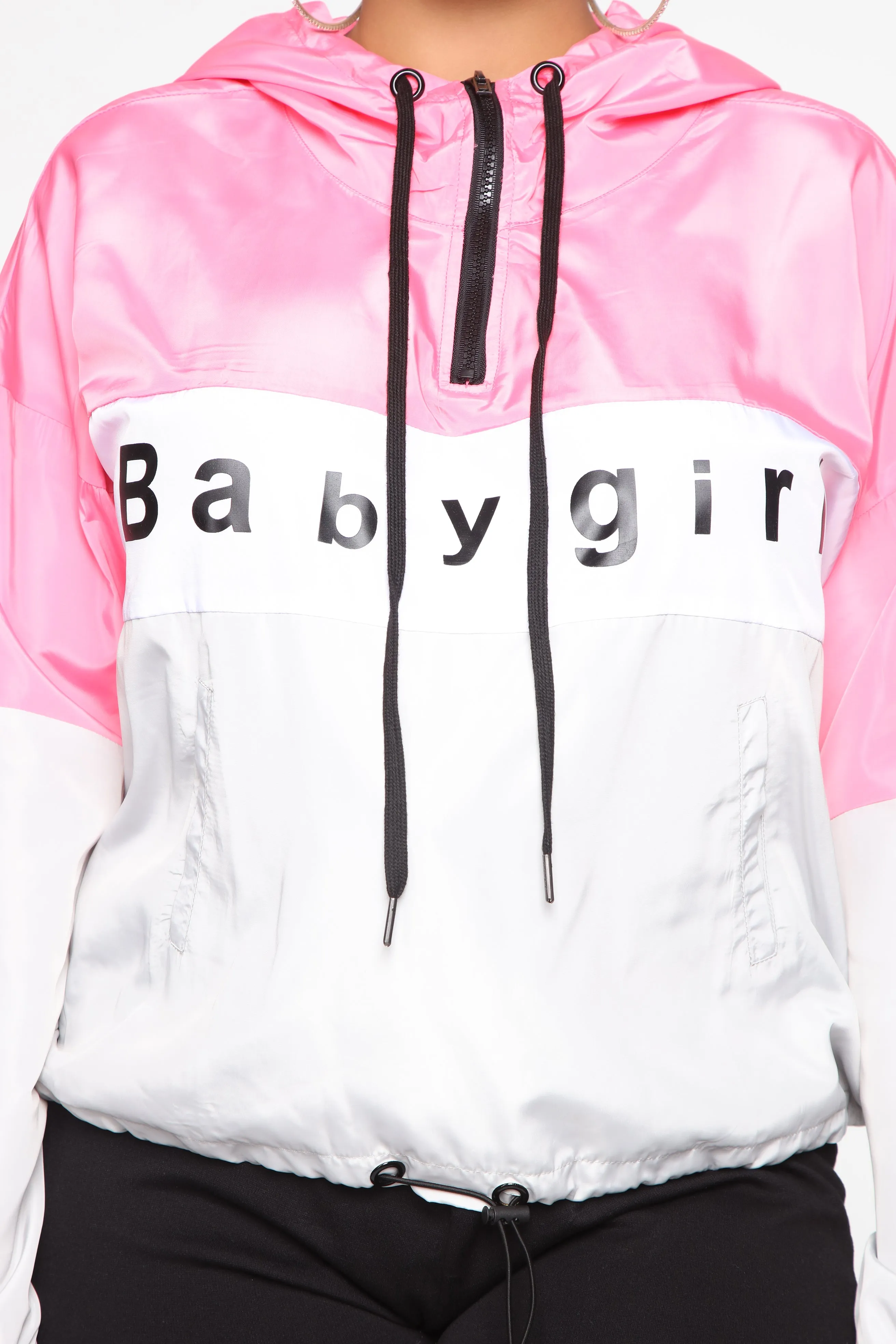 Baby Girl Windbreaker - Neon Pink/combo