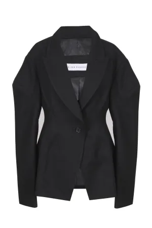 Back pleats wool blazer