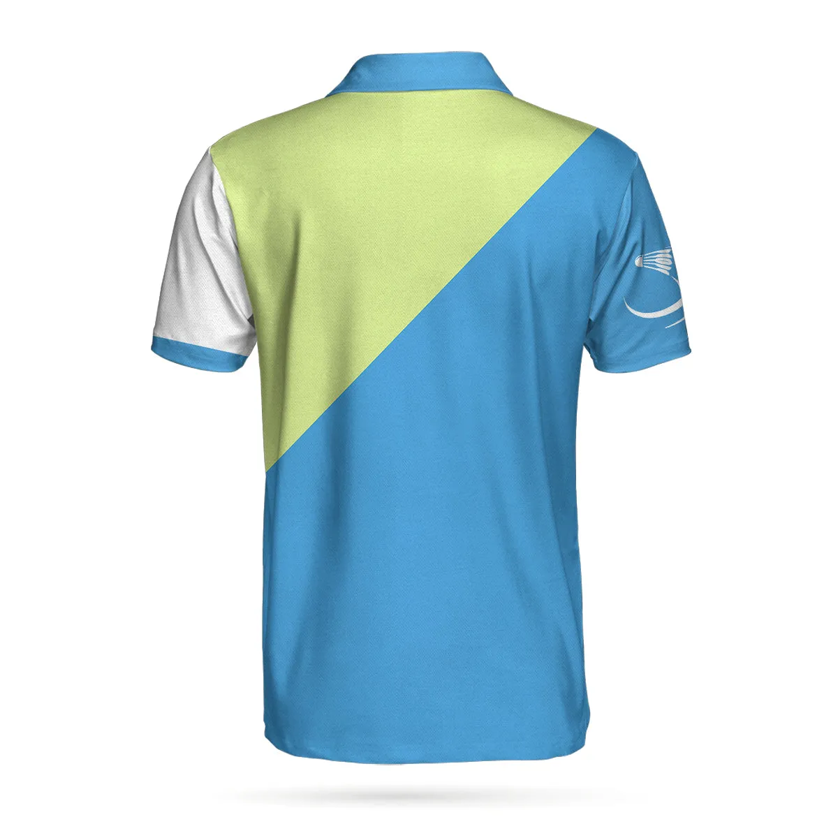 Badminton Short Sleeve Custom Polo Shirt, Personalized Polo Shirt, Blue Green Badminton Shirt For Men