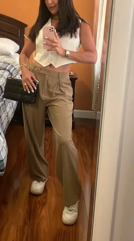 Baggy And Flowy Women's Dress Causal Suit Pants