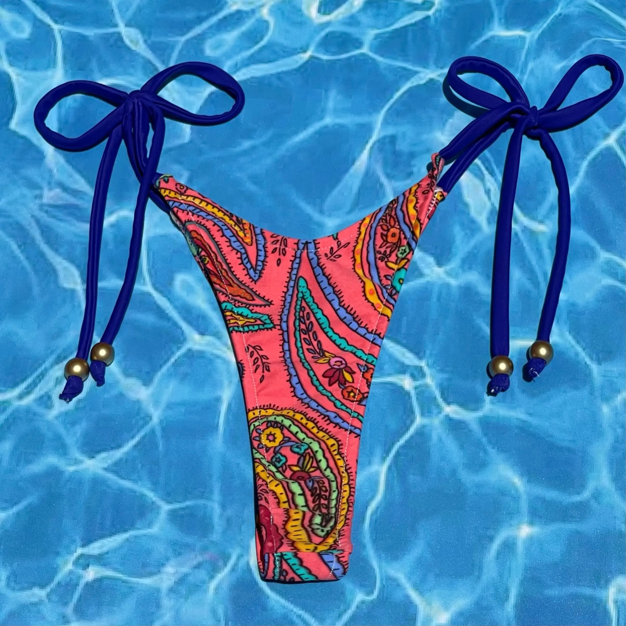 Bali Paisley Tie Side Bikini Bottom | Denali Brand