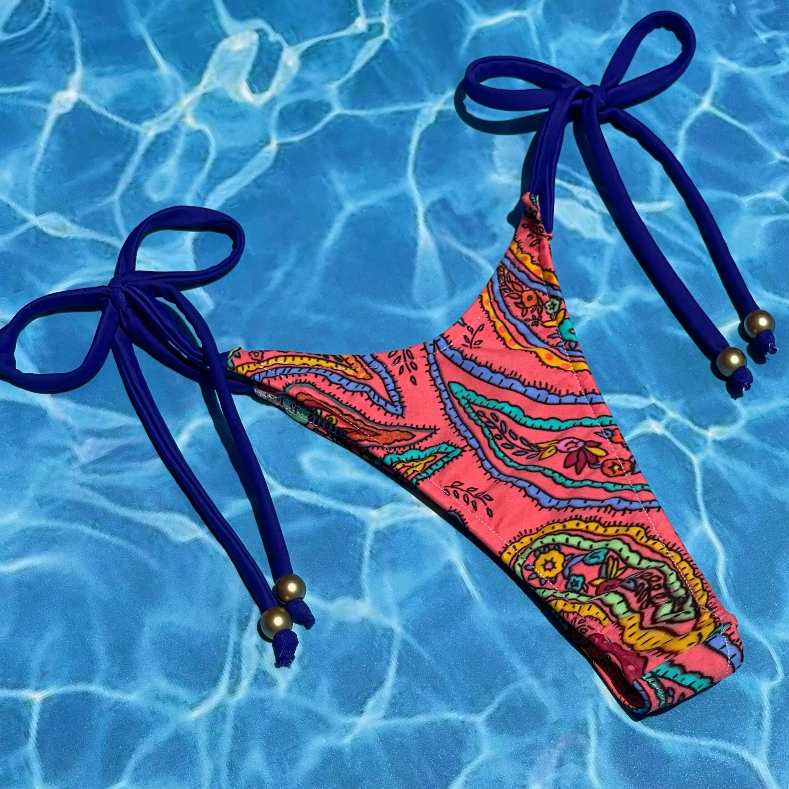 Bali Paisley Tie Side Bikini Bottom | Denali Brand