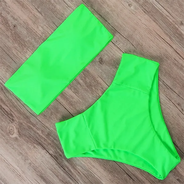 Bandeau tube High Waist Bikini Set