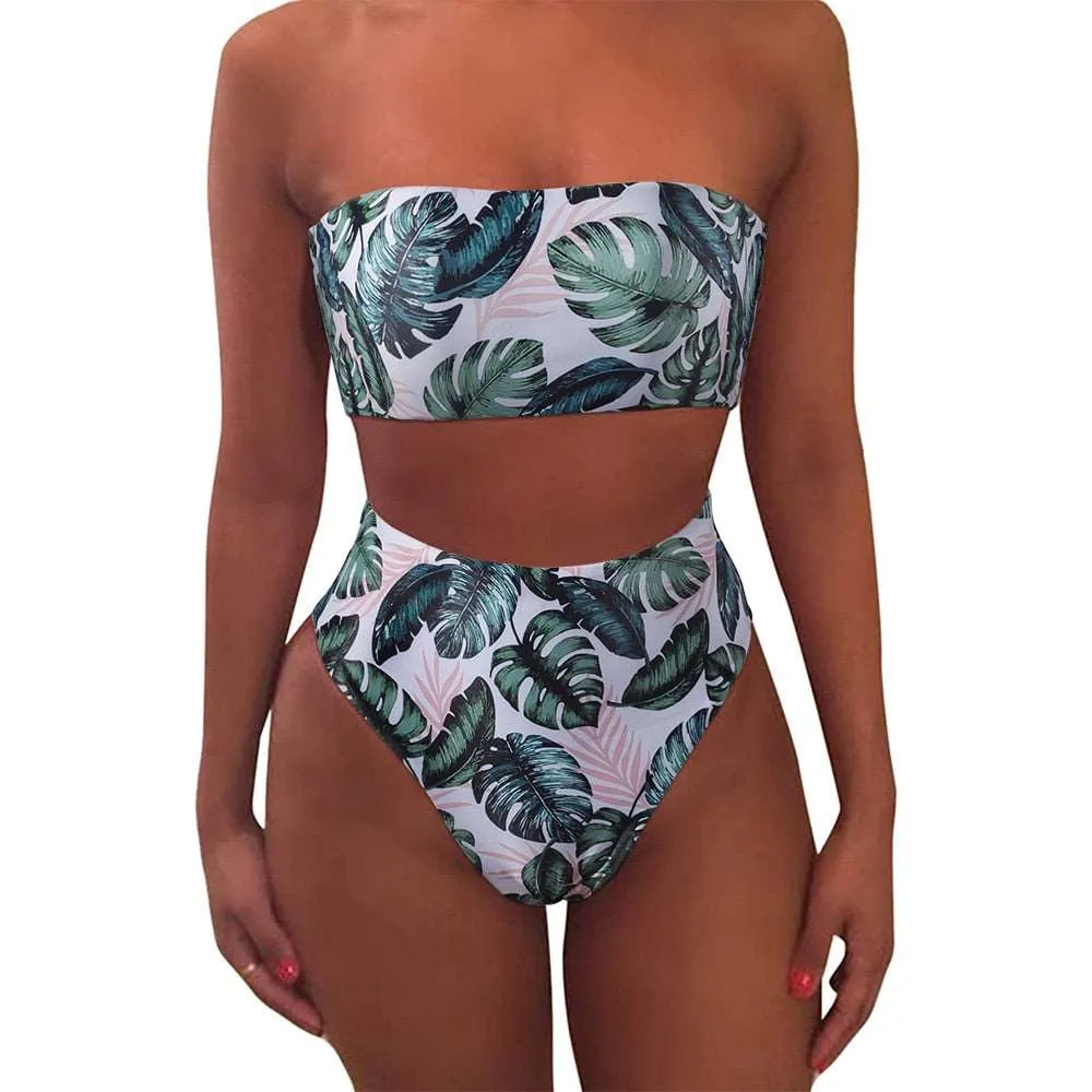 Bandeau tube High Waist Bikini Set