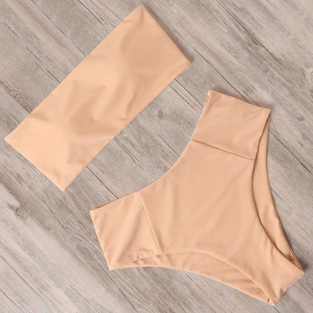 Bandeau tube High Waist Bikini Set