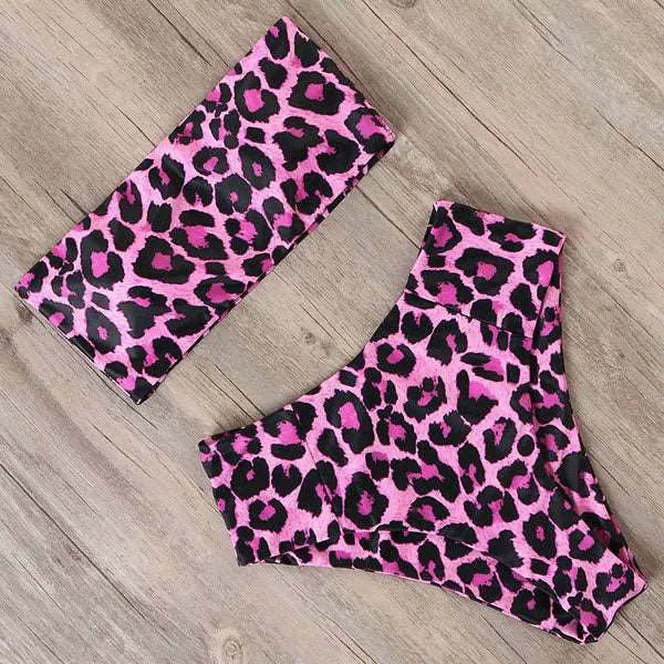 Bandeau tube High Waist Bikini Set