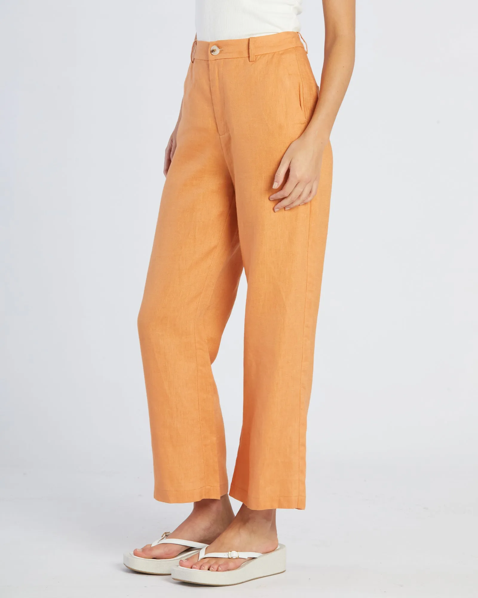 Banksia Linen Pant - Cantaloupe