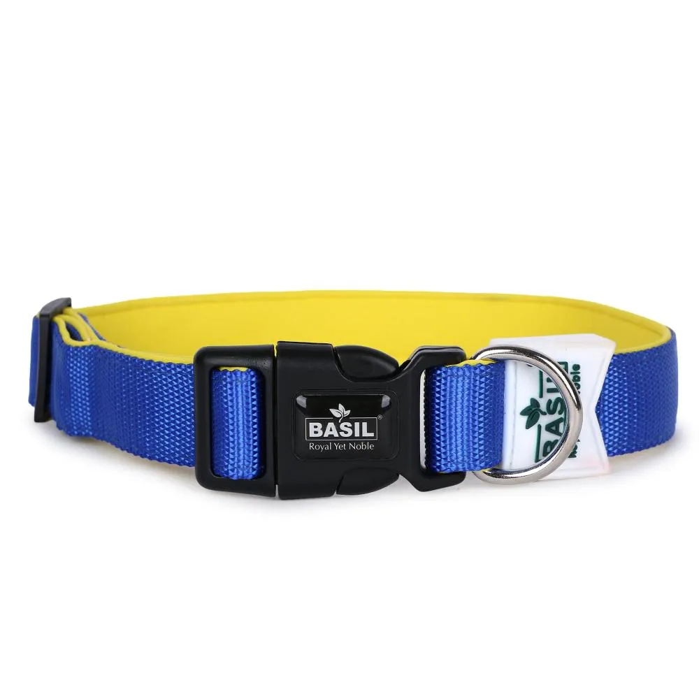 BASIL Padded Adjustable Collar for Dogs & Puppies (Blue)
