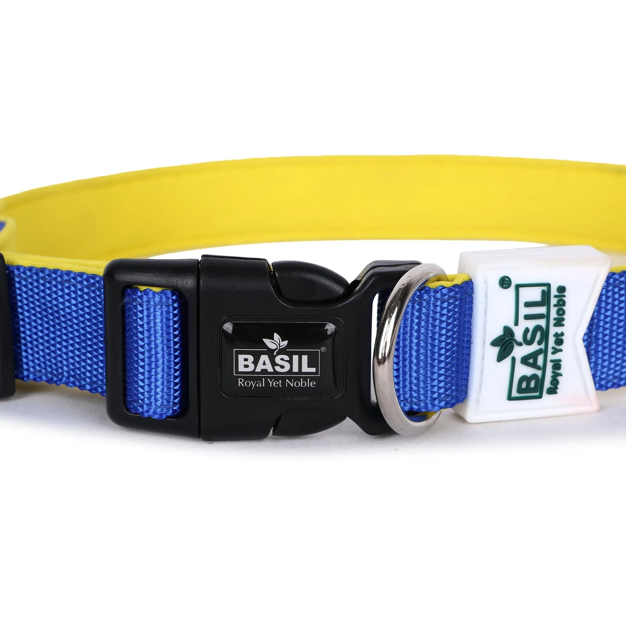 BASIL Padded Adjustable Collar for Dogs & Puppies (Blue)