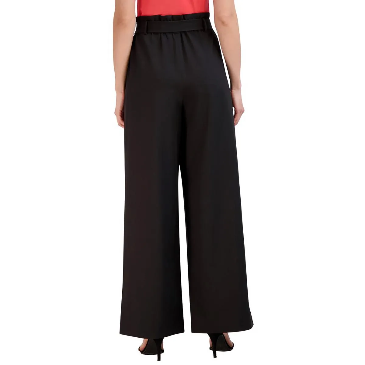 BCBGMAXAZRIA Womens High Waist Paperbag Wide Leg Pants