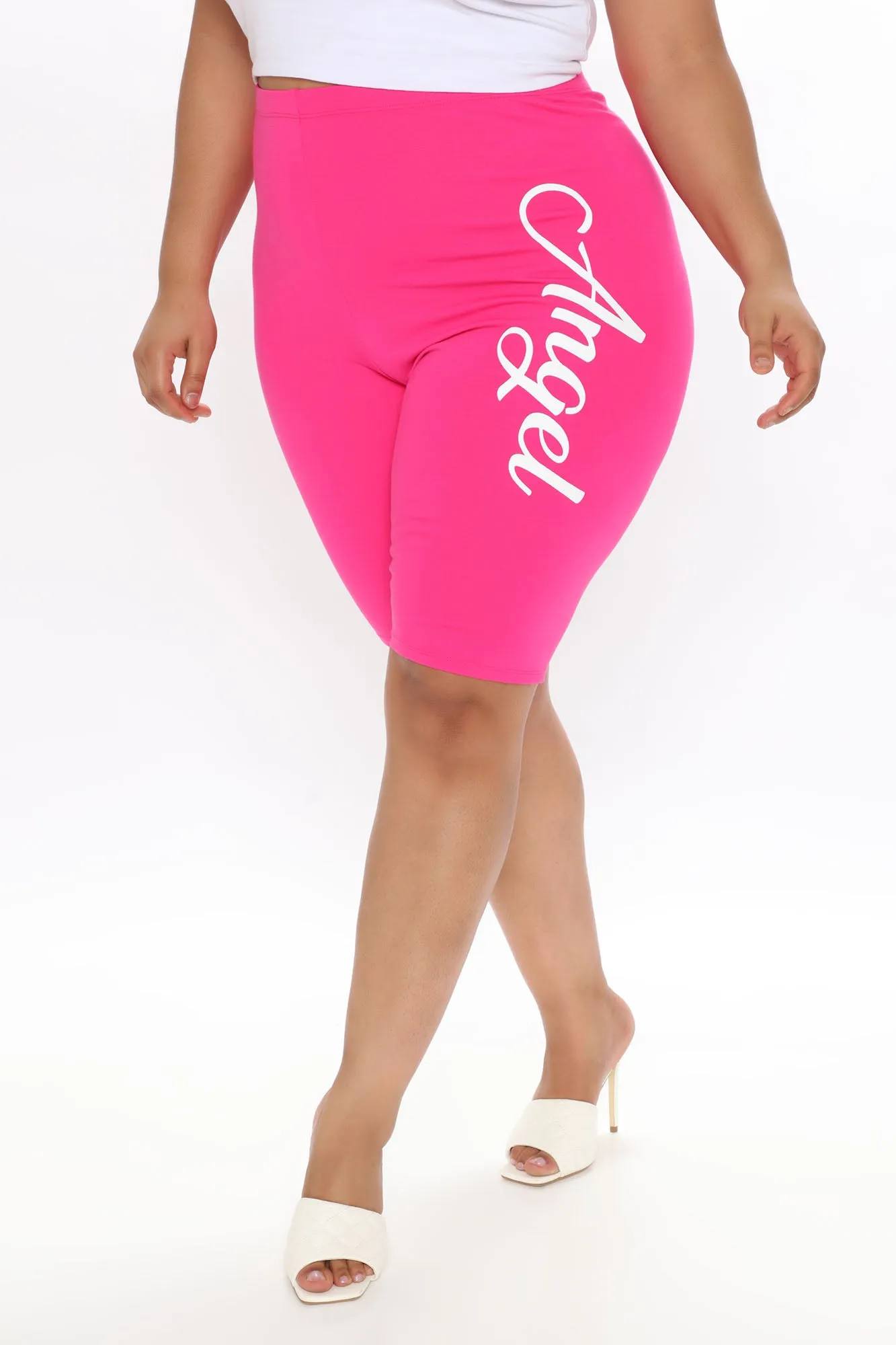 Be My Angel Biker Short - Hot Pink/combo
