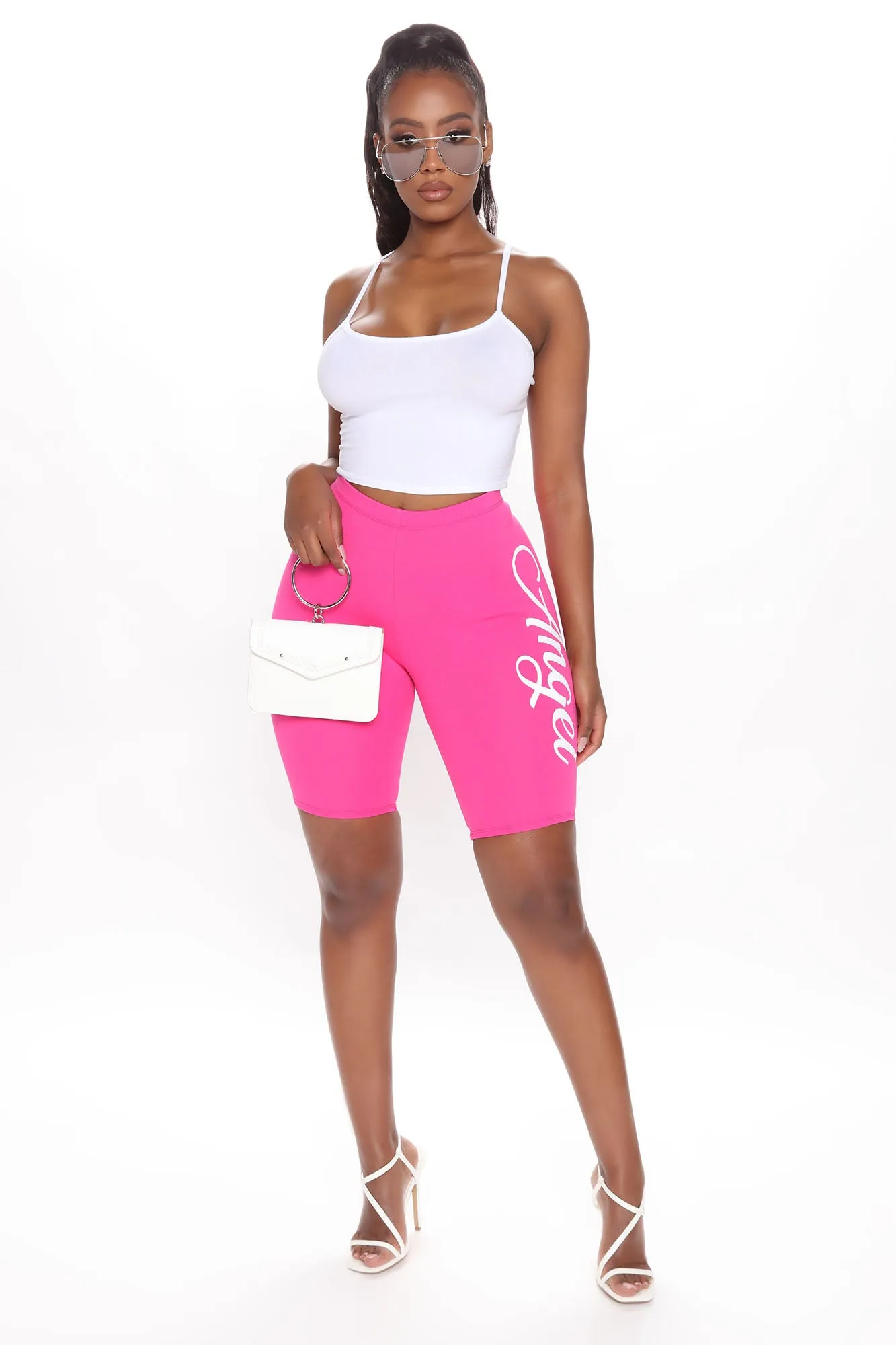 Be My Angel Biker Short - Hot Pink/combo