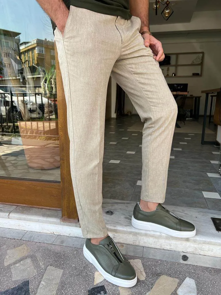 Beige Linen Pants