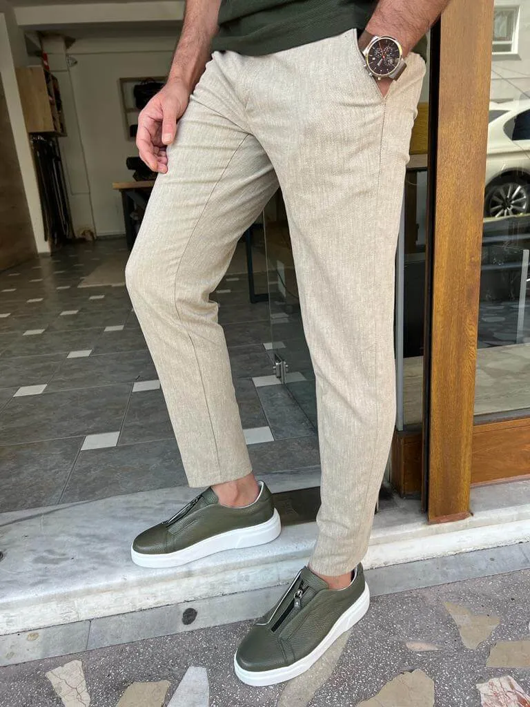 Beige Linen Pants