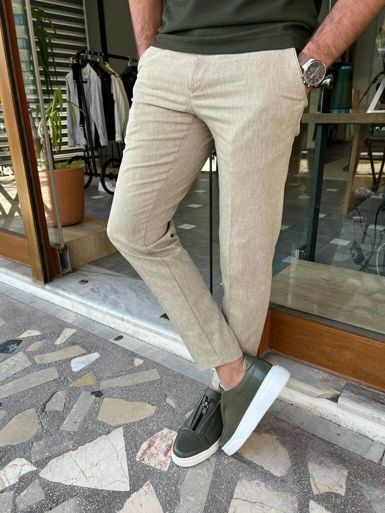 Beige Linen Pants