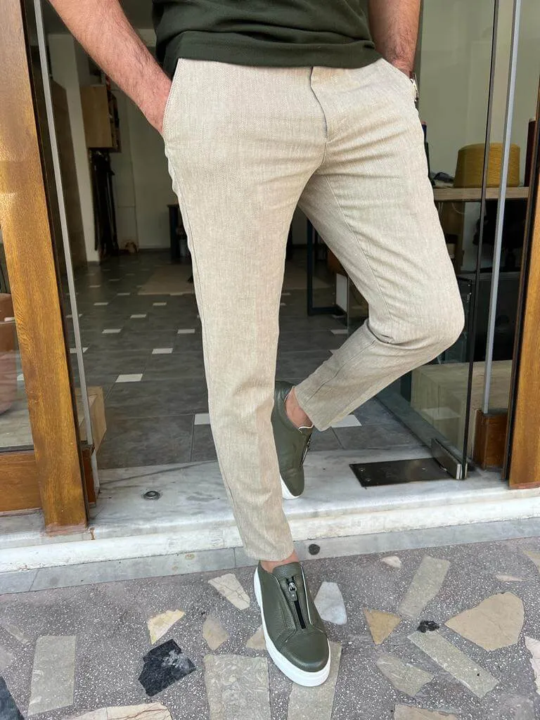 Beige Linen Pants