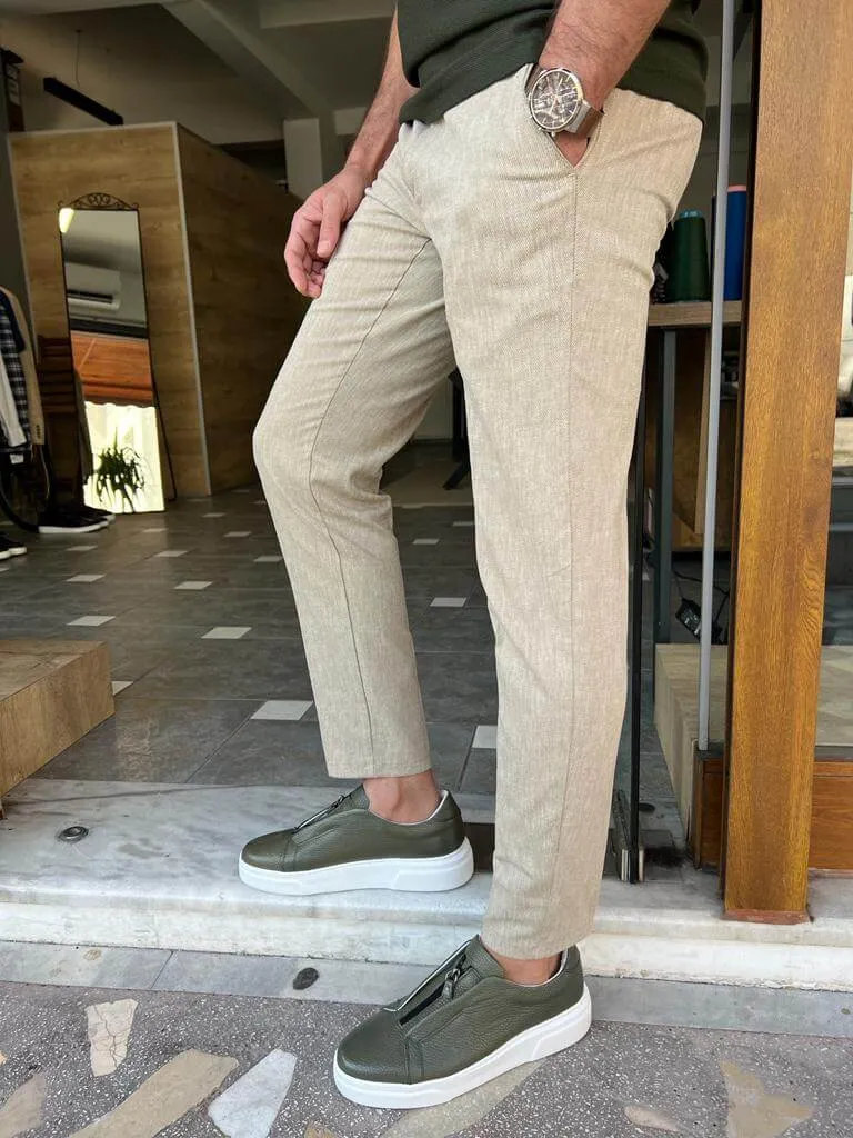 Beige Linen Pants