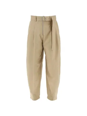 Belted High-Waisted Trousers