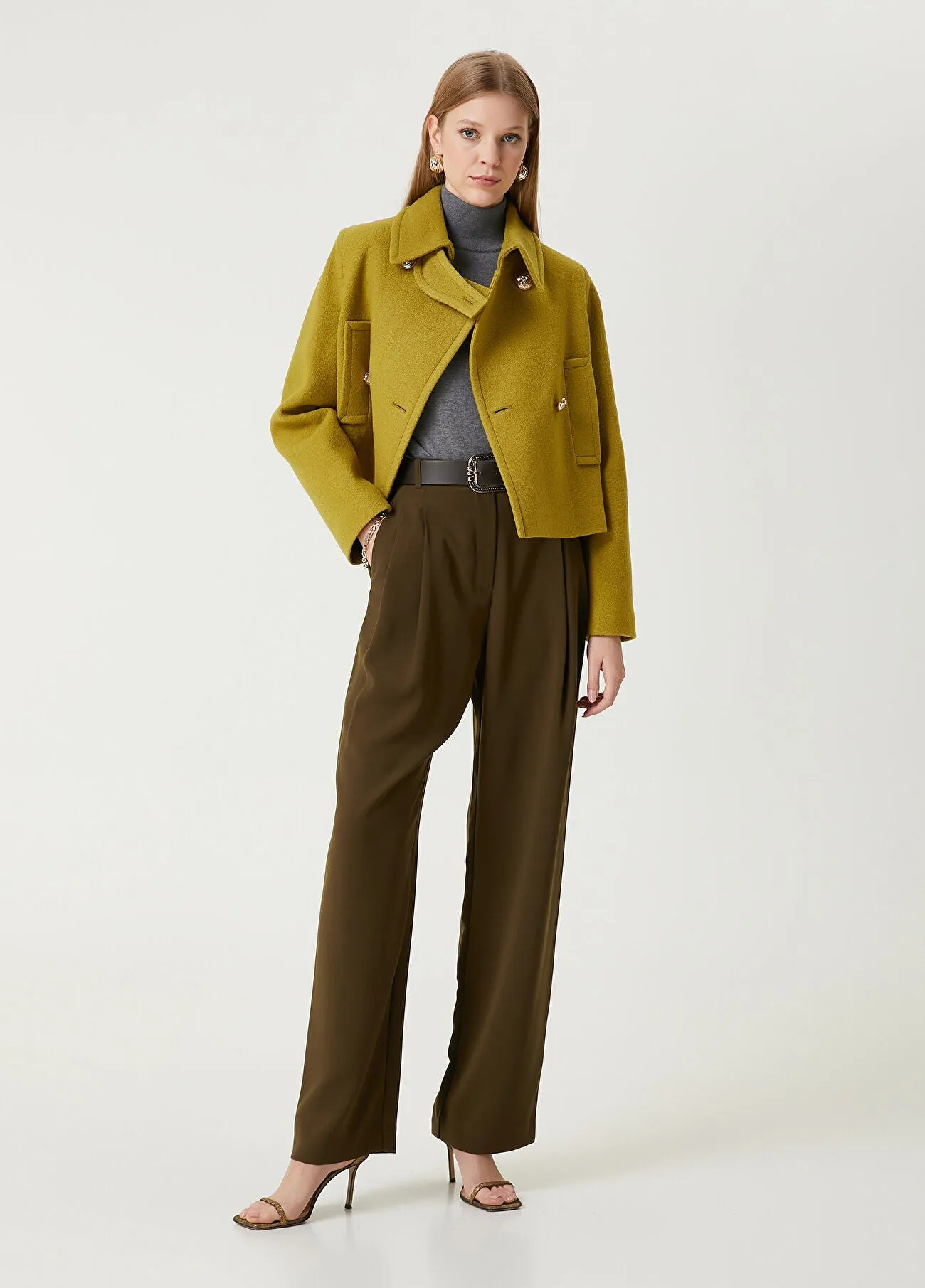 Beymen Club Crepe Palazzo Pants Khaki