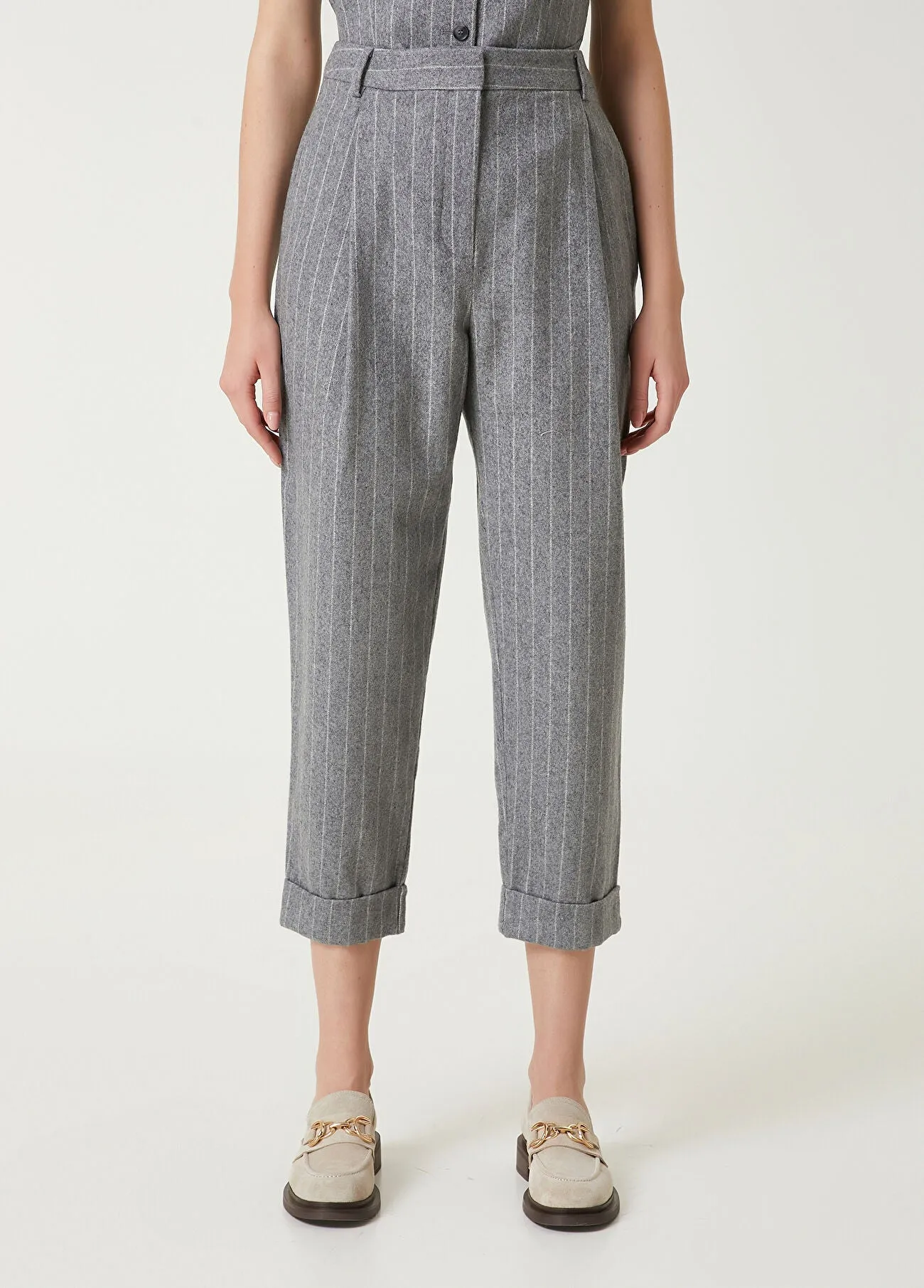 Beymen Club Striped Wool Pants Melange