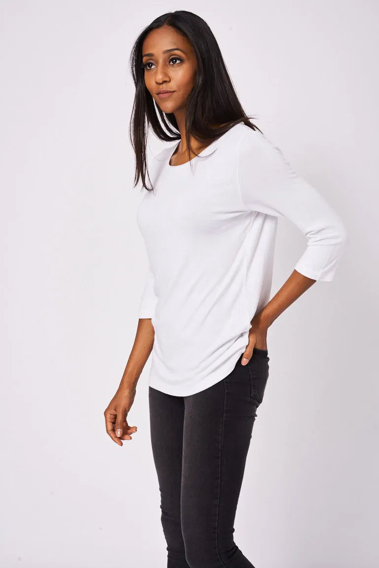 BIK BOK Cream Back Zip Top