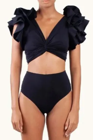 Black Flared Sleeve Bikini